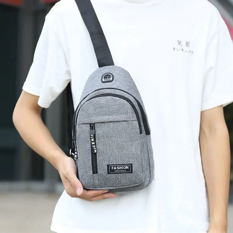Bolso Cruzado Masculino HTSAUTE | Bandolera Casual y de Negocios | Compacto, Versátil y Resistente | Negro, Gris o Azul