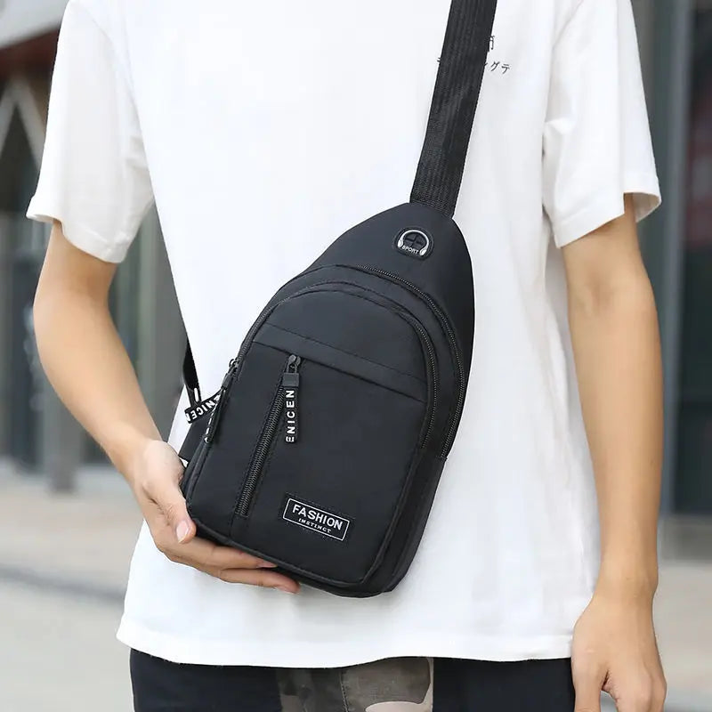 Bolso Cruzado Masculino HTSAUTE | Bandolera Casual y de Negocios | Compacto, Versátil y Resistente | Negro, Gris o Azul