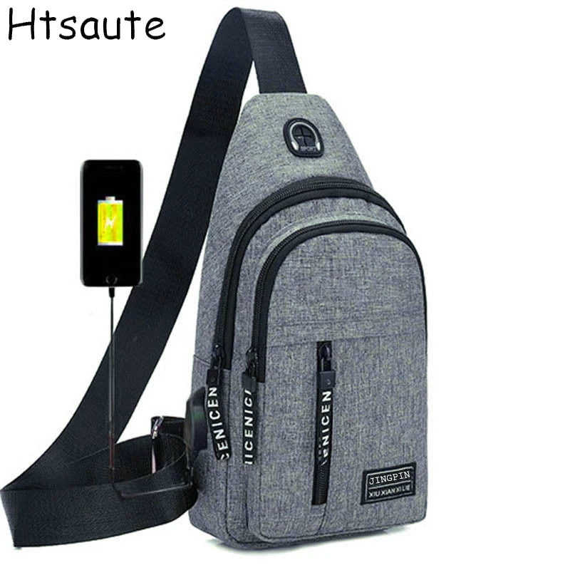 Bolso Cruzado Masculino HTSAUTE | Bandolera Casual y de Negocios | Compacto, Versátil y Resistente | Negro, Gris o Azul