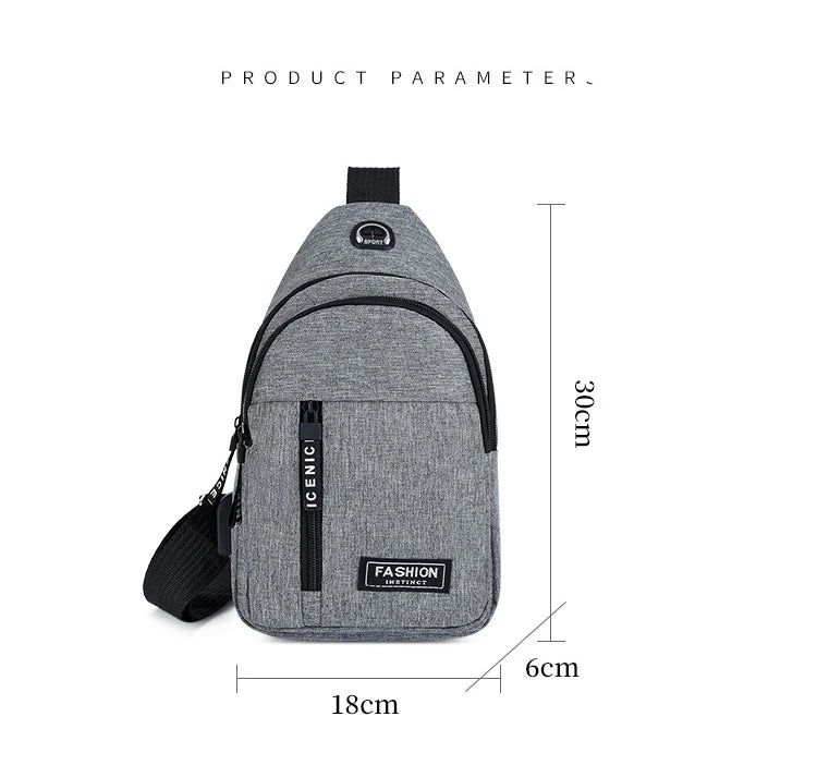 Bolso Cruzado Masculino HTSAUTE | Bandolera Casual y de Negocios | Compacto, Versátil y Resistente | Negro, Gris o Azul