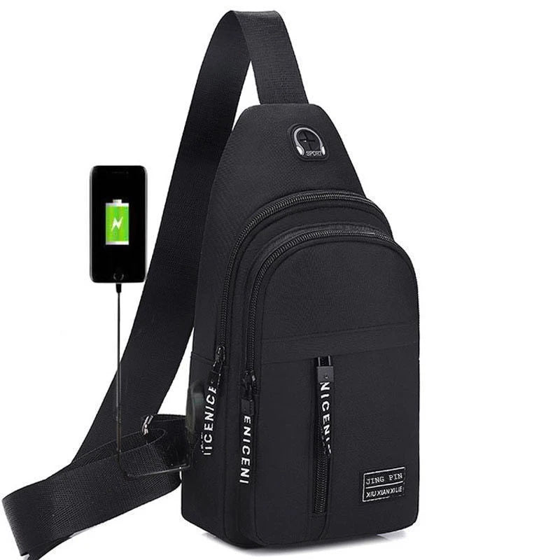 Bolso Cruzado Masculino HTSAUTE | Bandolera Casual y de Negocios | Compacto, Versátil y Resistente | Negro, Gris o Azul
