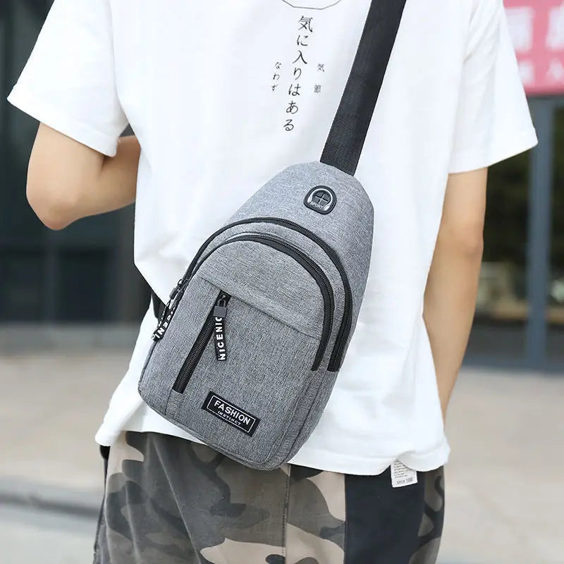 Bolso Cruzado Masculino HTSAUTE | Bandolera Casual y de Negocios | Compacto, Versátil y Resistente | Negro, Gris o Azul