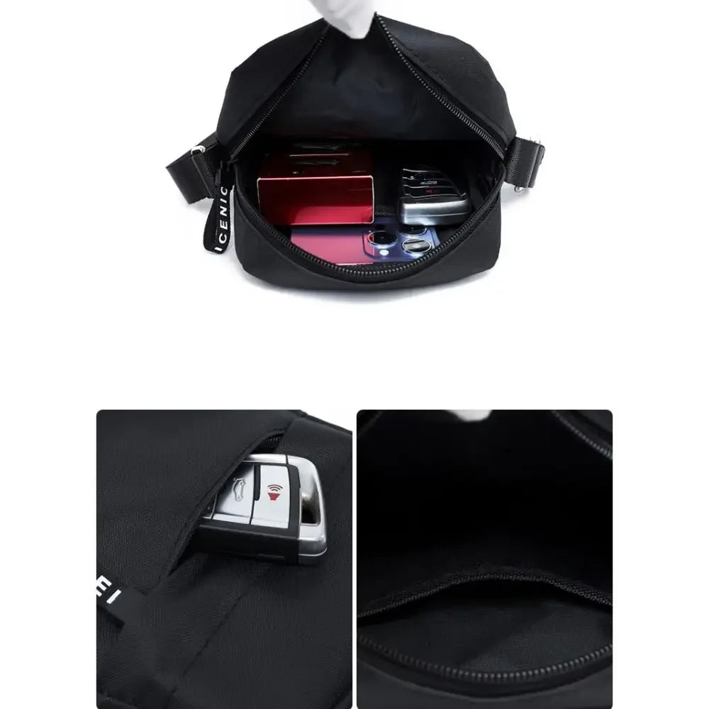 Bolso Masculino Multifunción de Nylon | Bandolera, Mensajero y Casual | Elegante, Compacto y Resistente