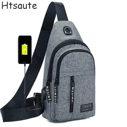 Bolso Cruzado Masculino HTSAUTE | Bandolera Casual y de Negocios | Compacto, Versátil y Resistente | Negro, Gris o Azul