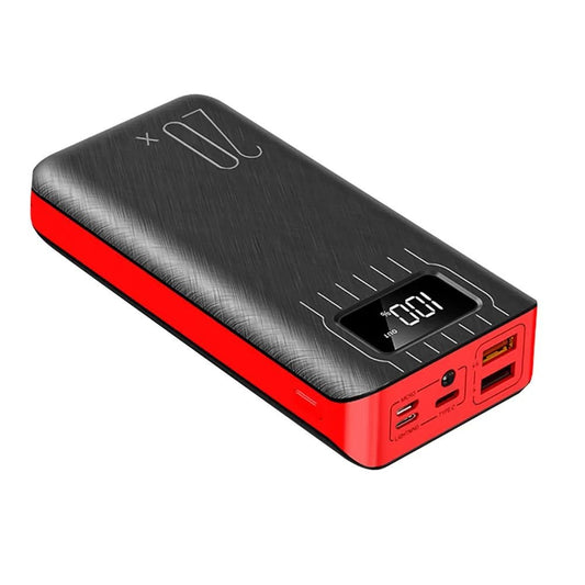 Batería Portátil 20000mAh con Linterna LED y Doble USB – Ideal para Viajes