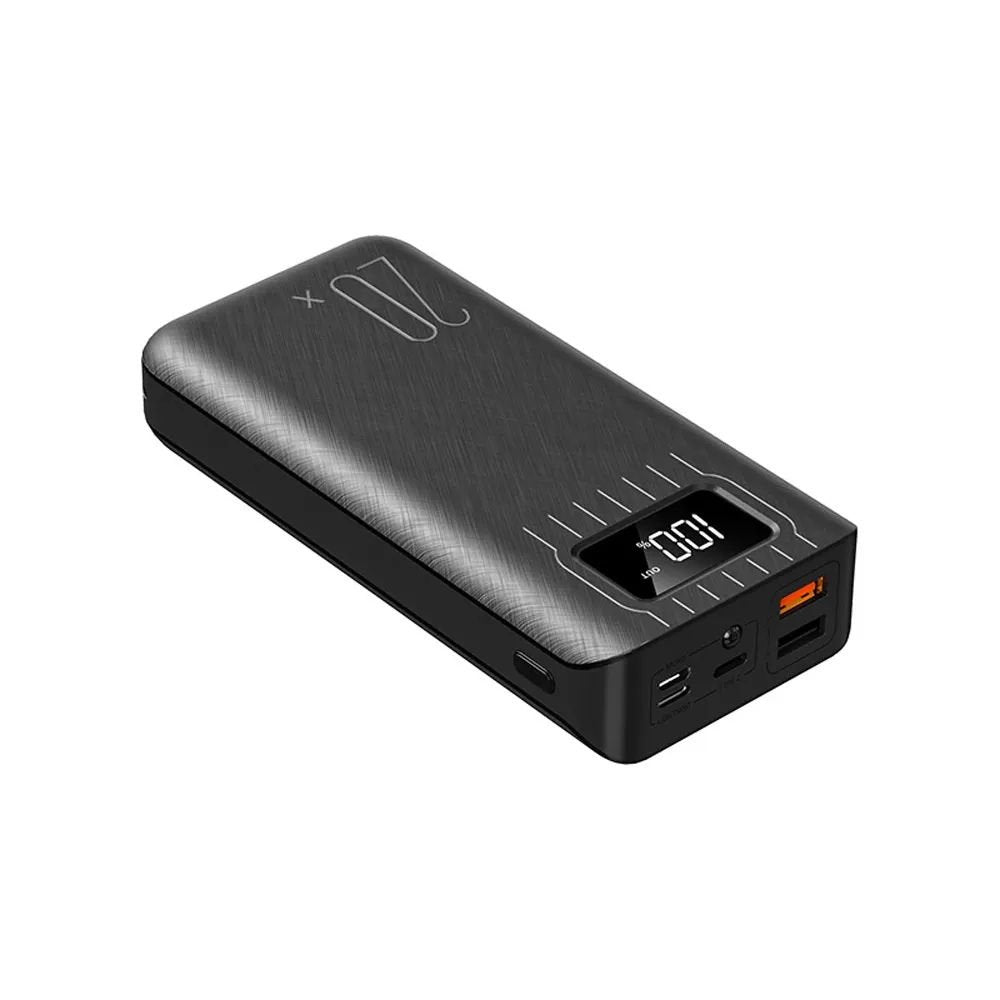 Batería Portátil 20000mAh con Linterna LED y Doble USB – Ideal para Viajes